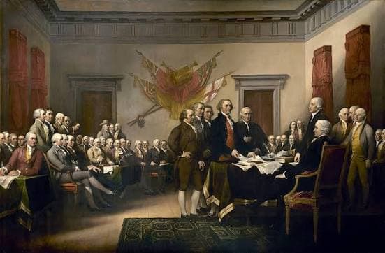 The signing of the Declaration of Independence